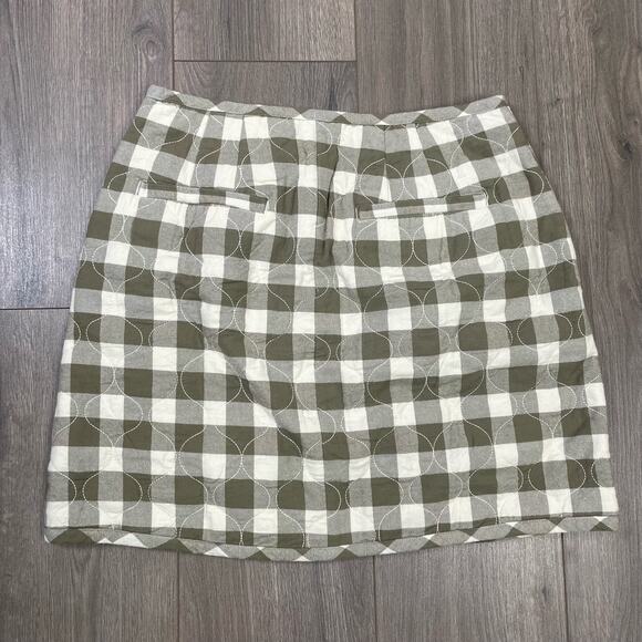 Madewell Curvy Quilted Flannel Gingham Check Mini Skirt US Women's 4 New - Picture 3 of 8